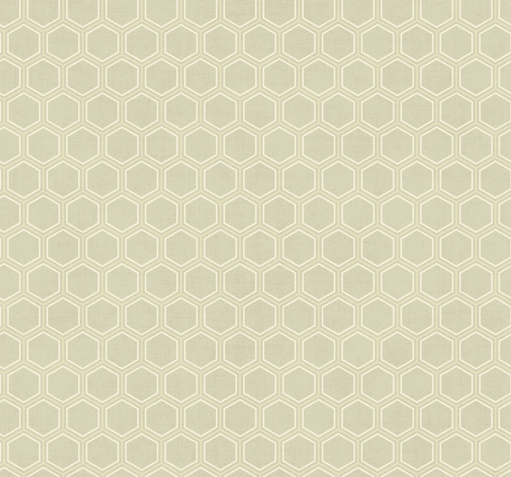 Malibu Curie Geo Wallpaper - Transitional Geometric - Beige and Silver | Malibu Wallpaper