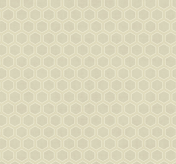 Malibu Curie Geo Wallpaper - Transitional Geometric - Beige and Silver | Malibu Wallpaper