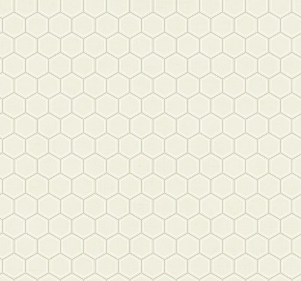 Malibu Curie Geo Wallpaper - Transitional Geometric - Metallic Silver and Pearl | Malibu Wallpaper