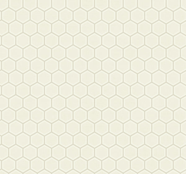 Malibu Curie Geo Wallpaper - Transitional Geometric - Metallic Silver and Pearl | Malibu Wallpaper