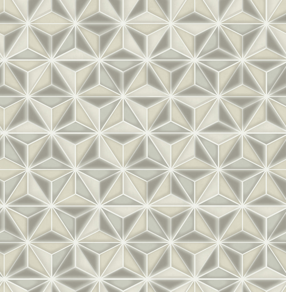 Malibu Einstein Geometric Wallpaper - Transitional Geometric - Metallic Gold and Metallic Silver | Malibu Wallpaper