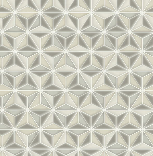 Malibu Einstein Geometric Wallpaper - Transitional Geometric - Metallic Gold and Metallic Silver | Malibu Wallpaper