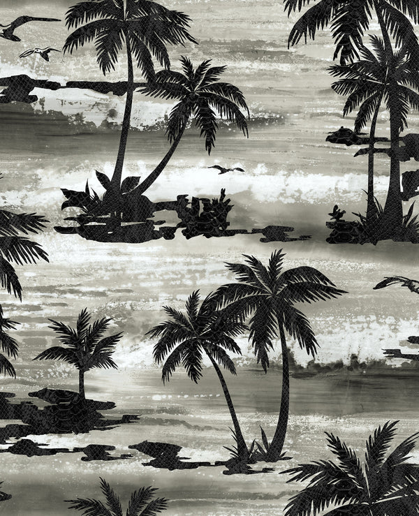 Moseley Palm Trees Transitional Palm - Black and Grey | Architectural Wallcoverings