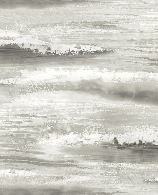 Moseley Waves Transitional Abstract - Grey | Architectural Wallcoverings