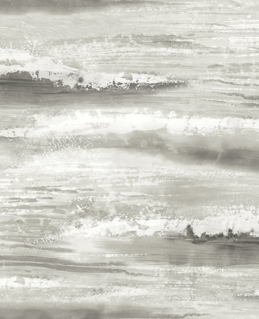 Malibu Moseley Waves Wallpaper - Transitional Abstract - Grey | Malibu Wallpaper
