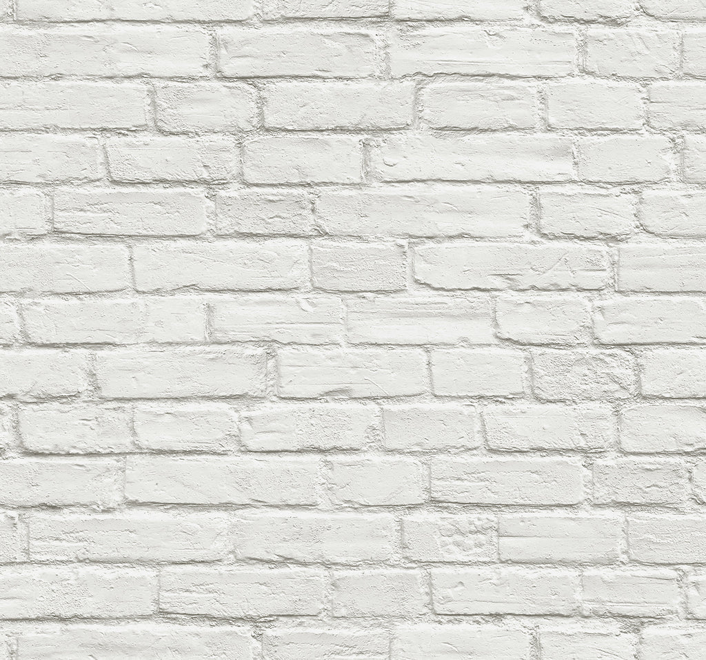 Malibu PS Vintage White Brick Industrial Brick - Off-White | Peel and Stick Removable Wallpaper