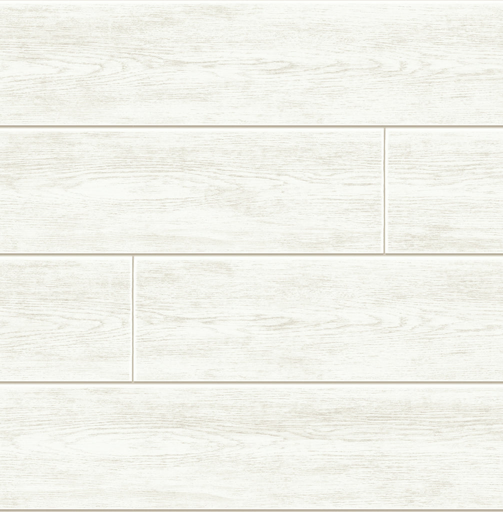 Malibu PS Off-White Shiplap Farmhouse Wood - Off-White | Peel and Stick Removable Wallpaper