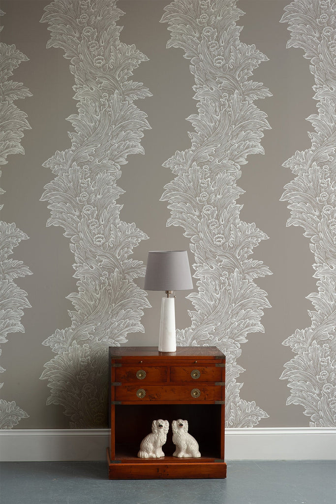 Acanthus Leaf White on Stone