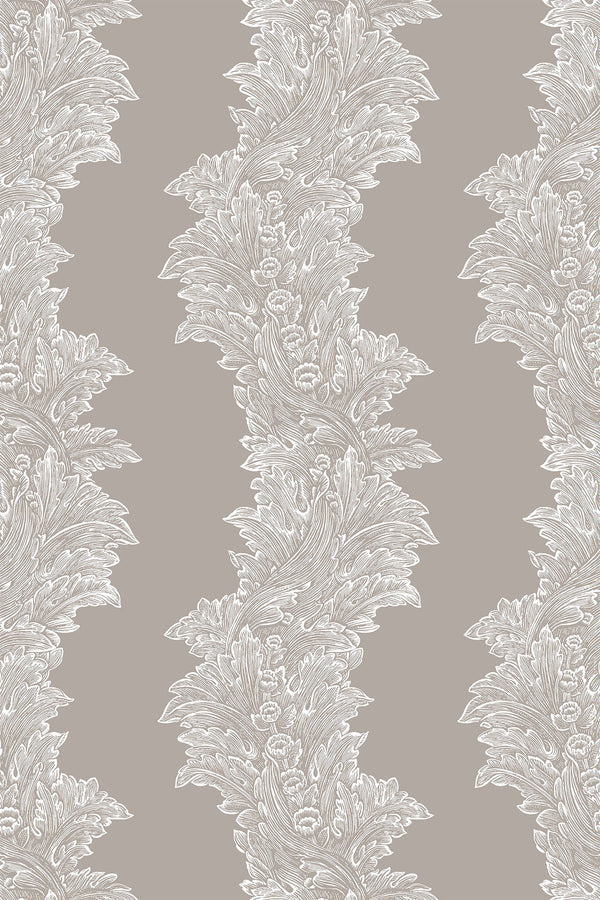 Acanthus Leaf White on Stone | Timorous Beasties Wallcovering