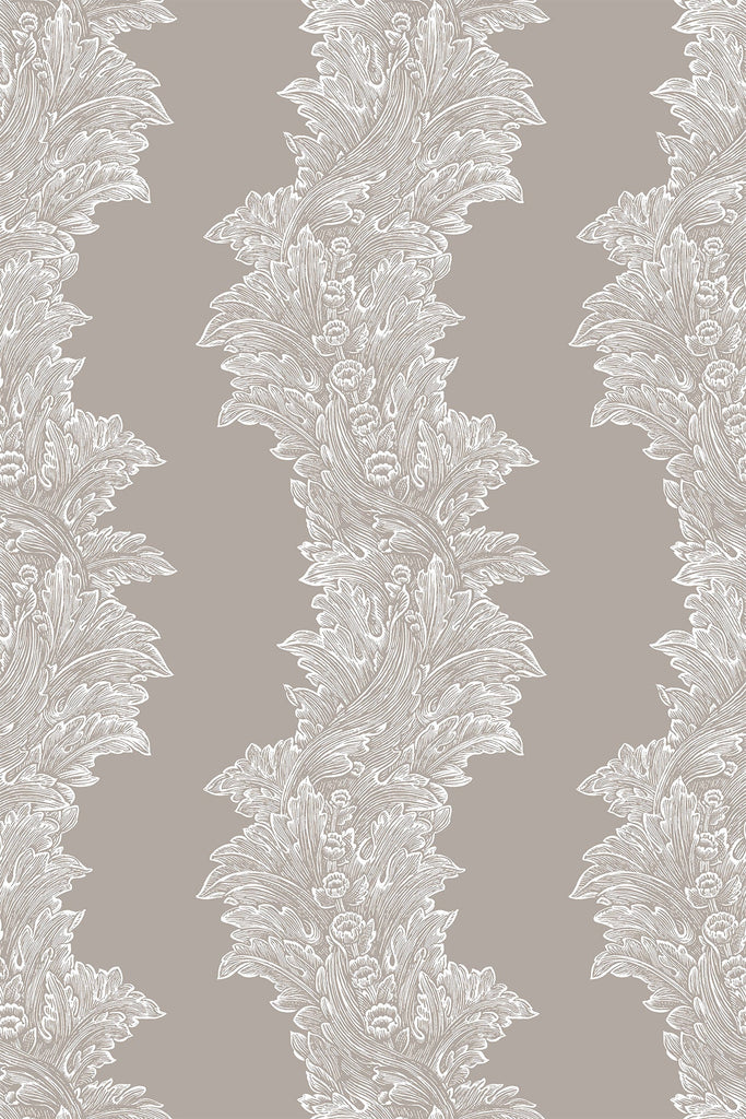 Acanthus Leaf White on Stone