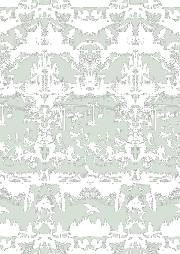 Alpine Toile Sage | Timorous Beasties Wallcovering