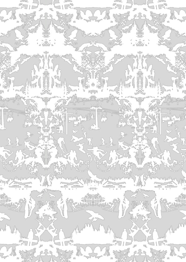 Alpine Toile Grey | Timorous Beasties Wallcovering