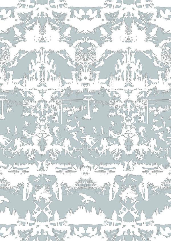 Alpine Toile Sea Blue | Timorous Beasties Wallcovering