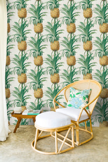 Ananas - Green, Yellow, Beige Wallcovering | Mind the Gap