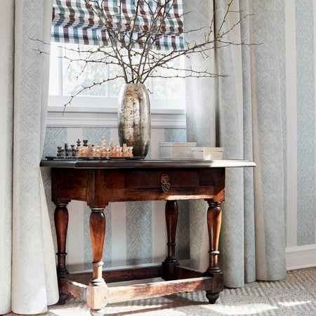 Clipperton Stripe, Blue on Natural
