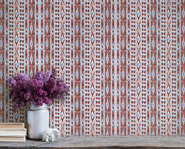 Apache - Rojo Burgundy/Red By Gaston Y Daniela | Gaston Origen Dos |Global Stripes Wallcovering Print