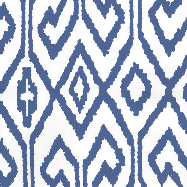 Aqua Iv Navy on White Vinyl Screen Printed - White Wallcovering | China Seas