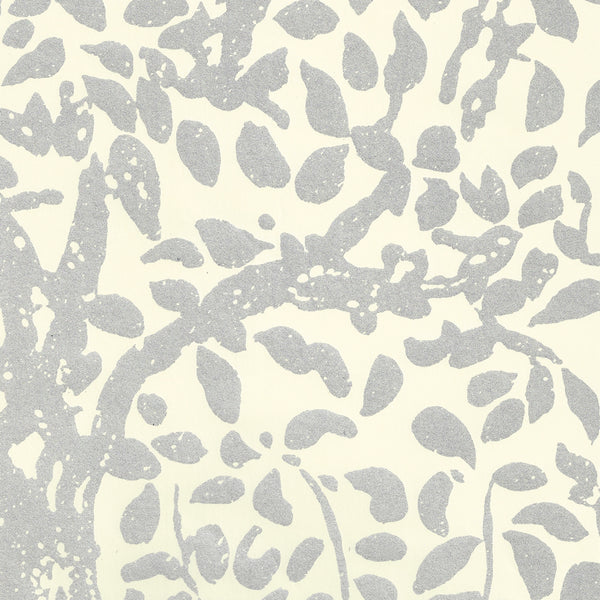 Arbre De Matisse Silver Metallic on Off White Screen Printed | China Seas