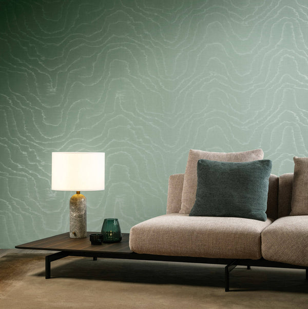 Moire Sauvage Color 67704 - Seafoam Green Commercial Wallcovering | Koroseal