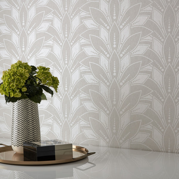 Astoria Pearl - Cream Wallcovering | 1838 Wallcoverings