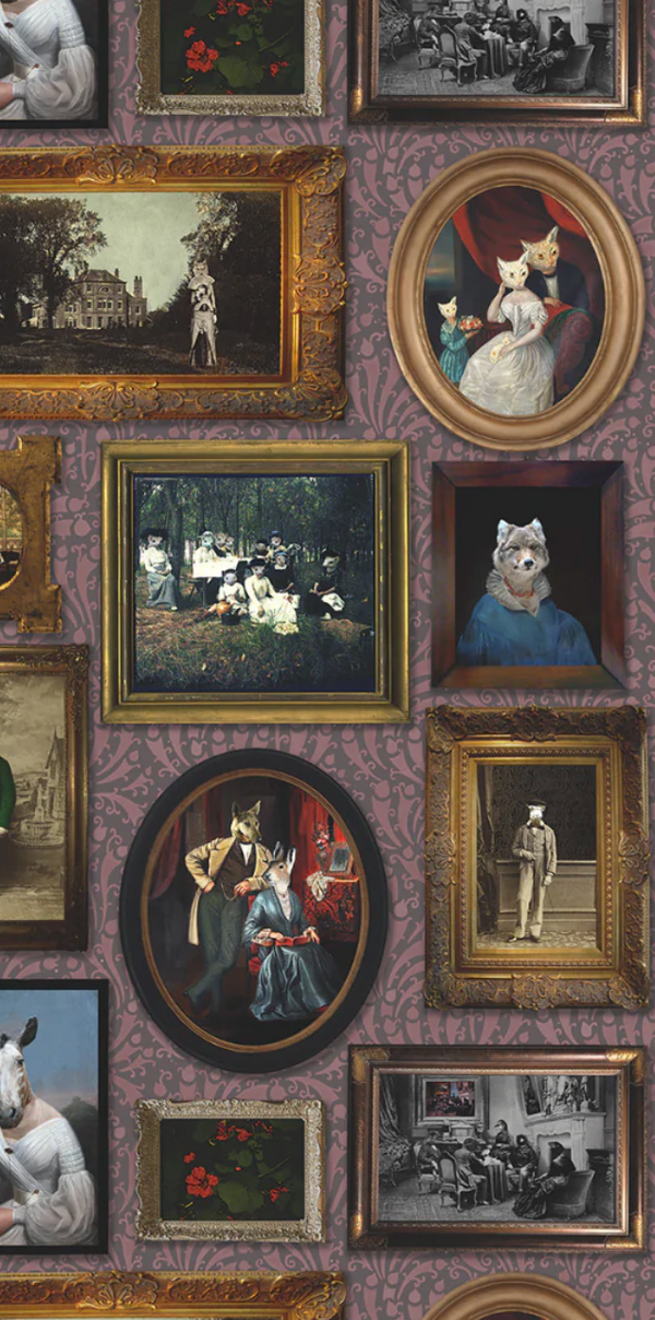 At The Art Gallery Burgundy Wallcovering | Graduate Collection
