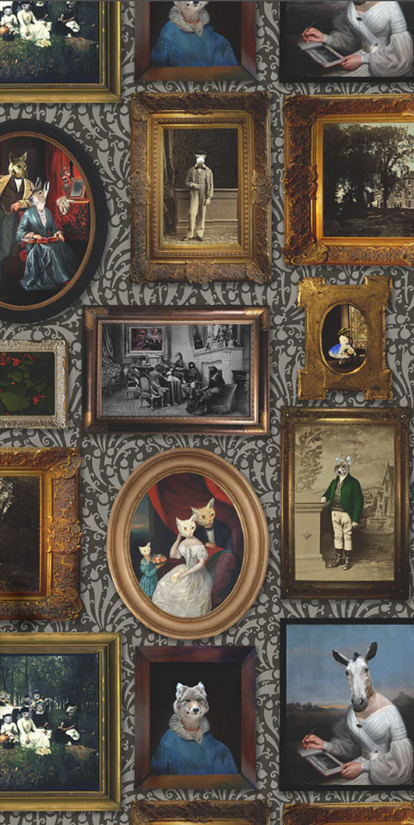 At The Art Gallery Charcoal Wallcovering | Graduate Collection