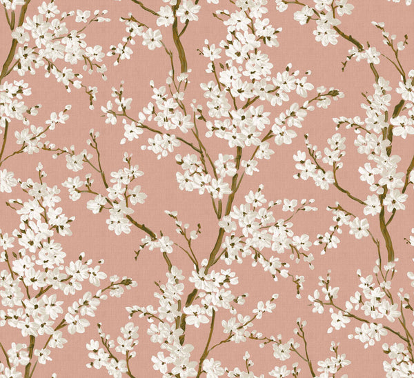 Cherry Blossom Rose, Rose Wallcoverings | Coordonné