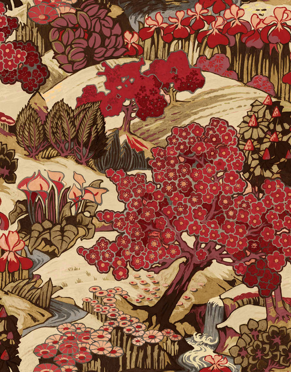 Yu Garden Ruby, Ruby Wallcoverings | Coordonné