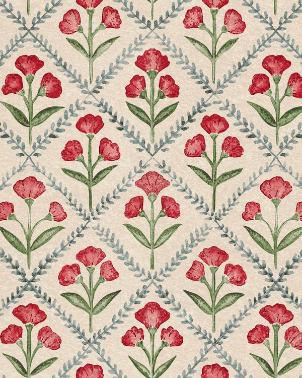 Poppy Red, Red Wallcoverings | Coordonné