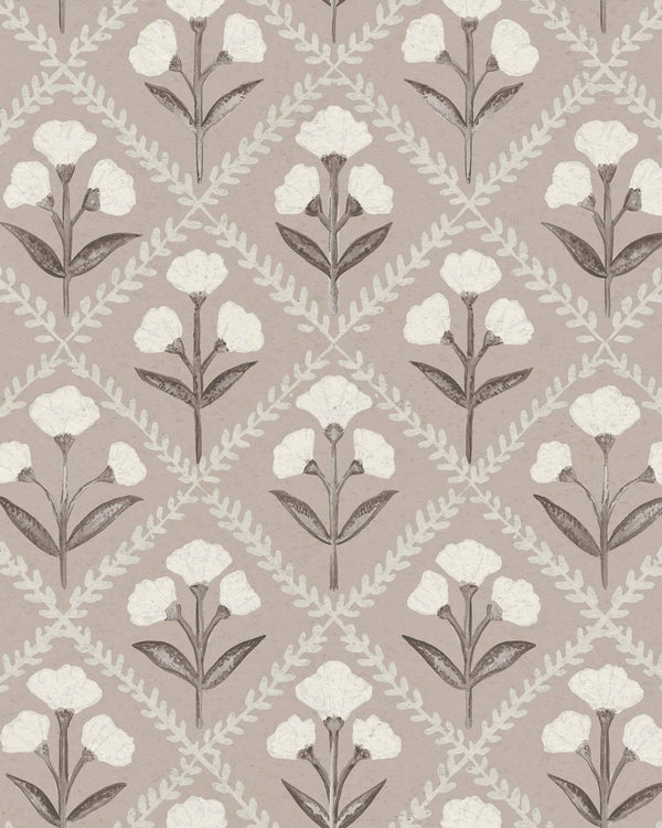 Poppy Taupe, Taupe Wallcoverings | Coordonné
