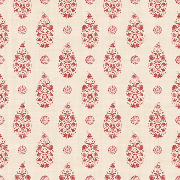 Paisley Red, Red Wallcoverings | Coordonné