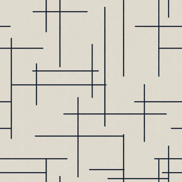 Monoclinic Navy, Navy Wallcoverings | Coordonné