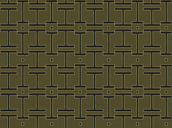 Grid Olive, Olive Wallcoverings | Coordonné