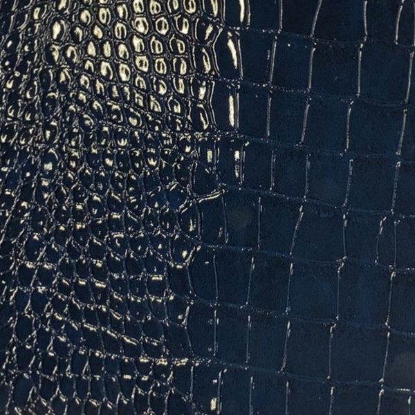 Le Embossed Croc Vara | Vegan Leather |  Navy Blue