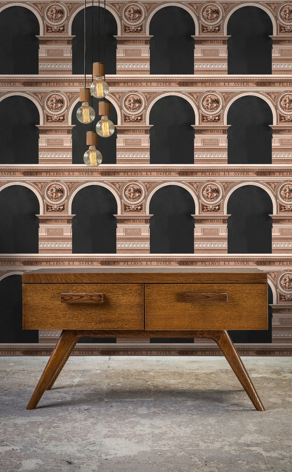 Basilique Copper - Taupe, Black, Crimson, Brown Wallcovering | Mind the Gap