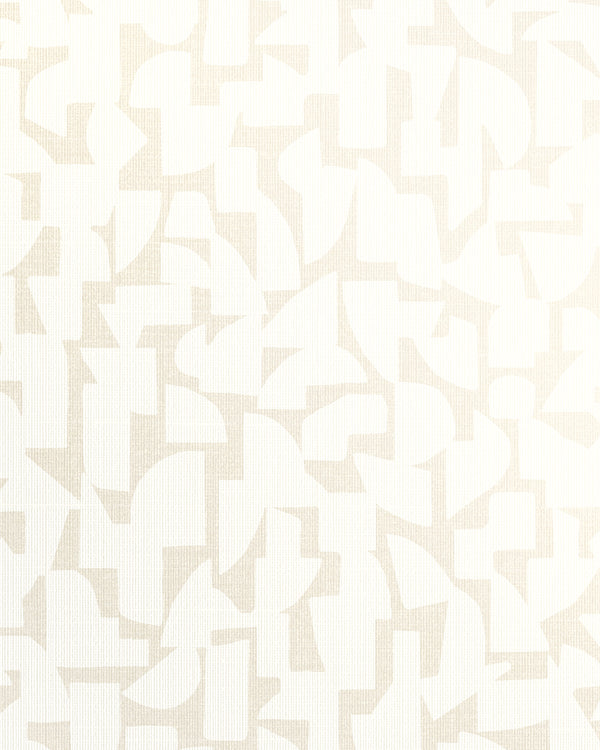 London All About Geo Warm White Wallcovering | Phillipe Romano