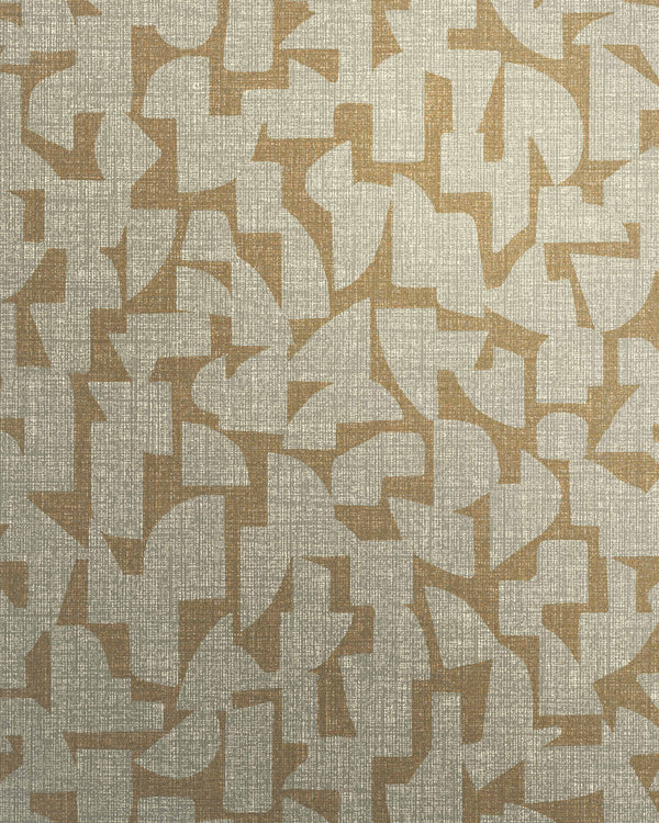 London All About Geo Greige Wallcovering | Phillipe Romano
