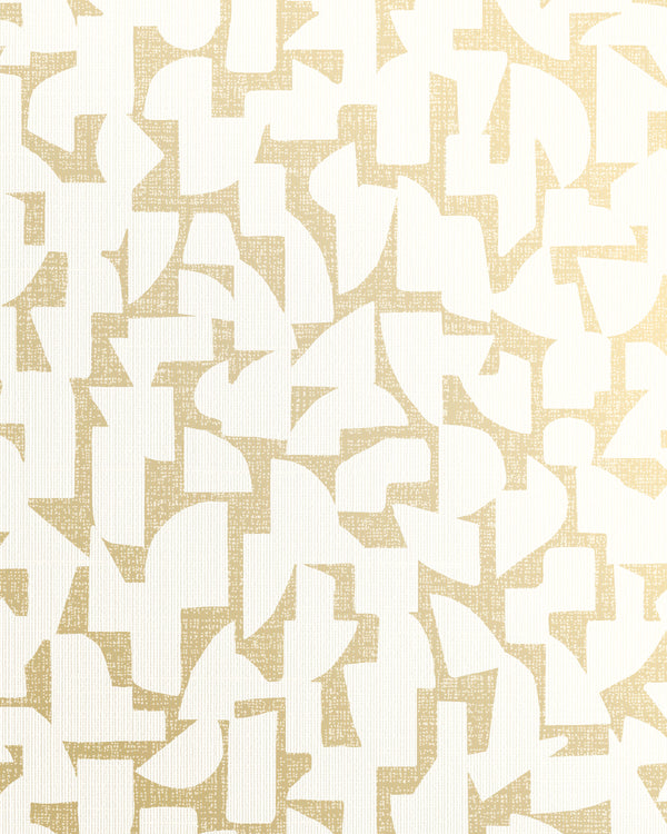 London All About Geo Gold & White Wallcovering | Phillipe Romano