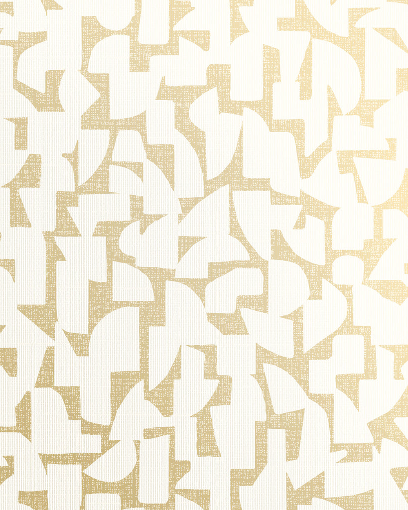 London All About Geo Gold & White Wallcovering | Phillipe Romano