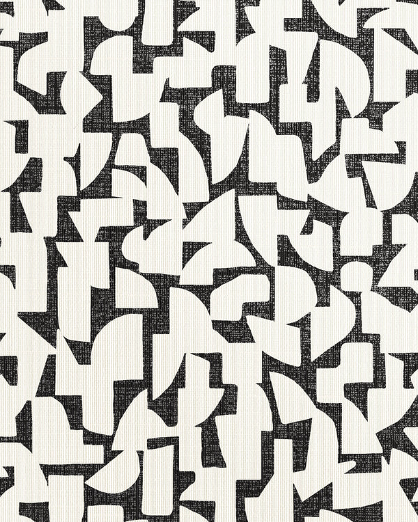 London All About Geo Black & White Wallcovering | Phillipe Romano