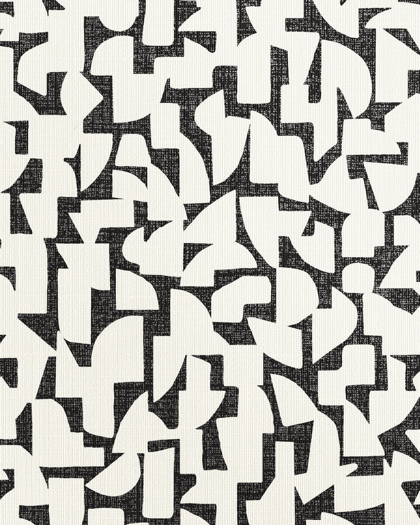London All About Geo Black & White Wallcovering | Phillipe Romano