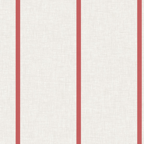 London Malta Mini Stripe Red Hue Wallcovering | Phillipe Romano