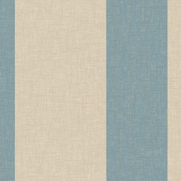 London Malta Mid Stripe Island Blue Wallcovering | Phillipe Romano