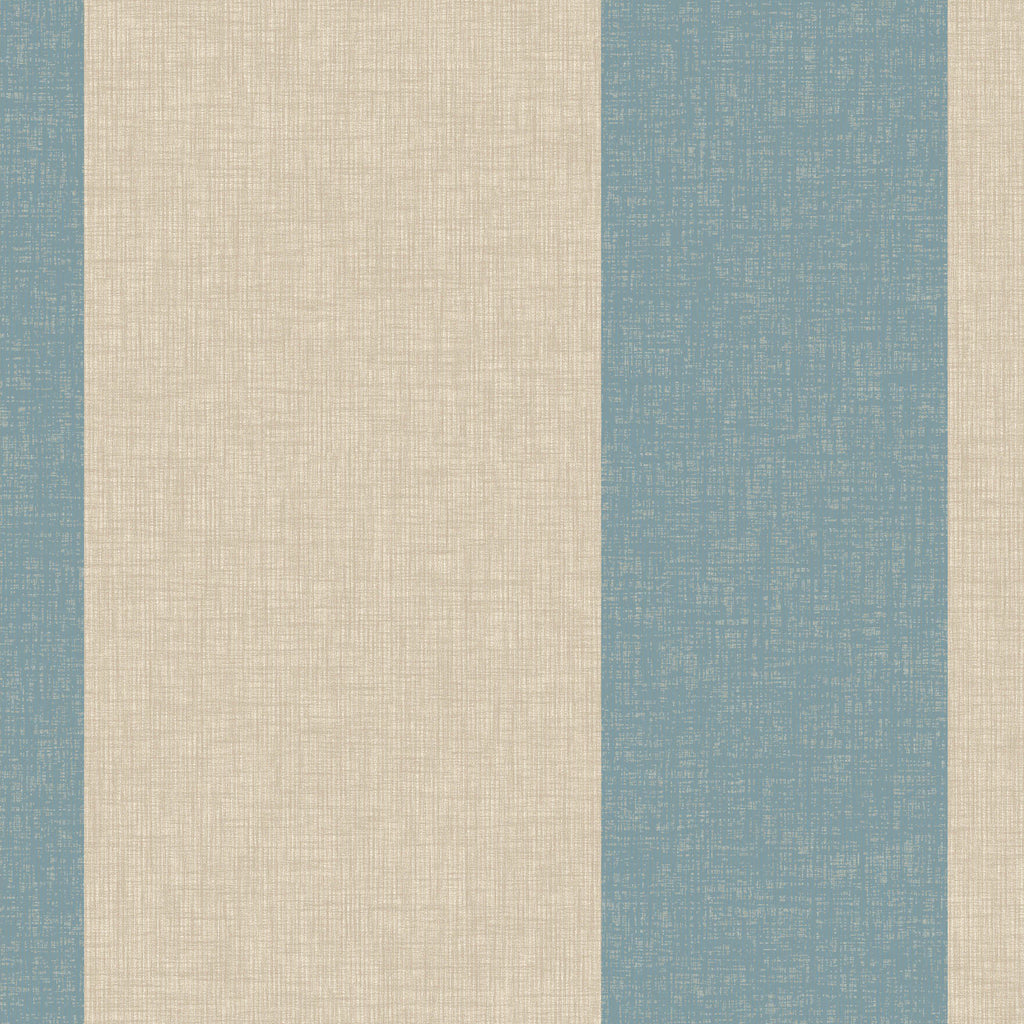 London Malta Mid Stripe Island Blue Wallcovering | Phillipe Romano