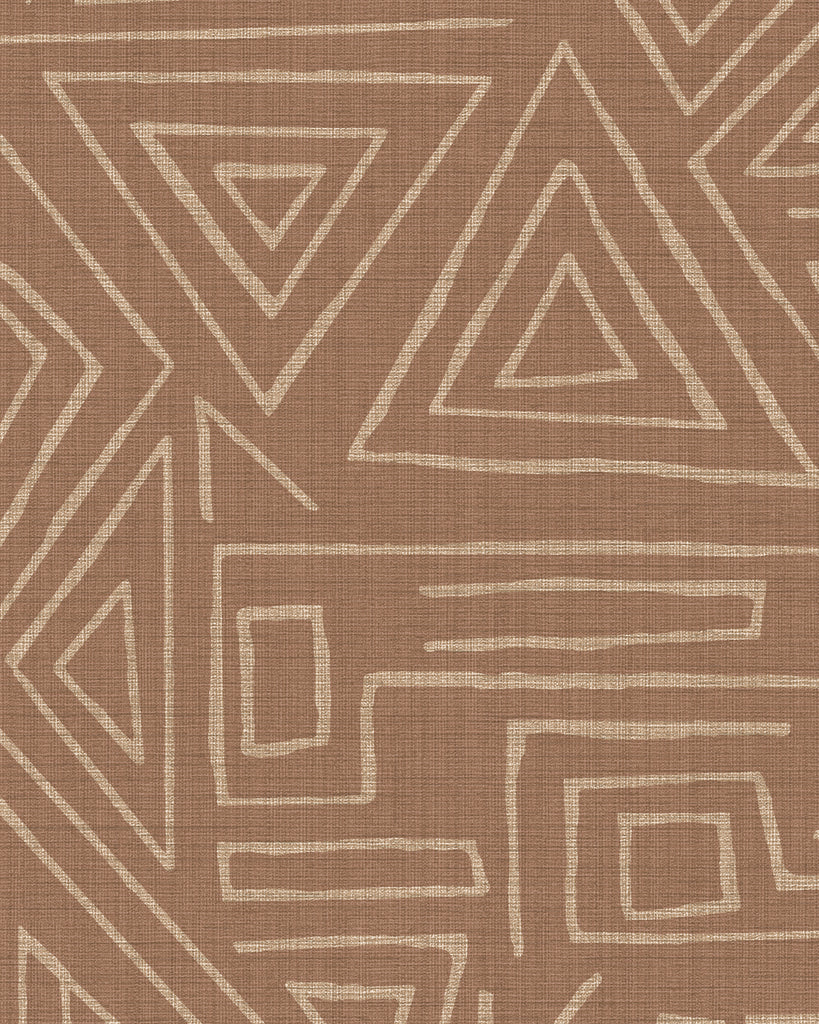 London Tahitian Tapa Terracotta Wallcovering | Phillipe Romano