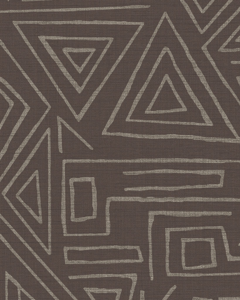 London Tahitian Tapa Coffee Wallcovering | Phillipe Romano