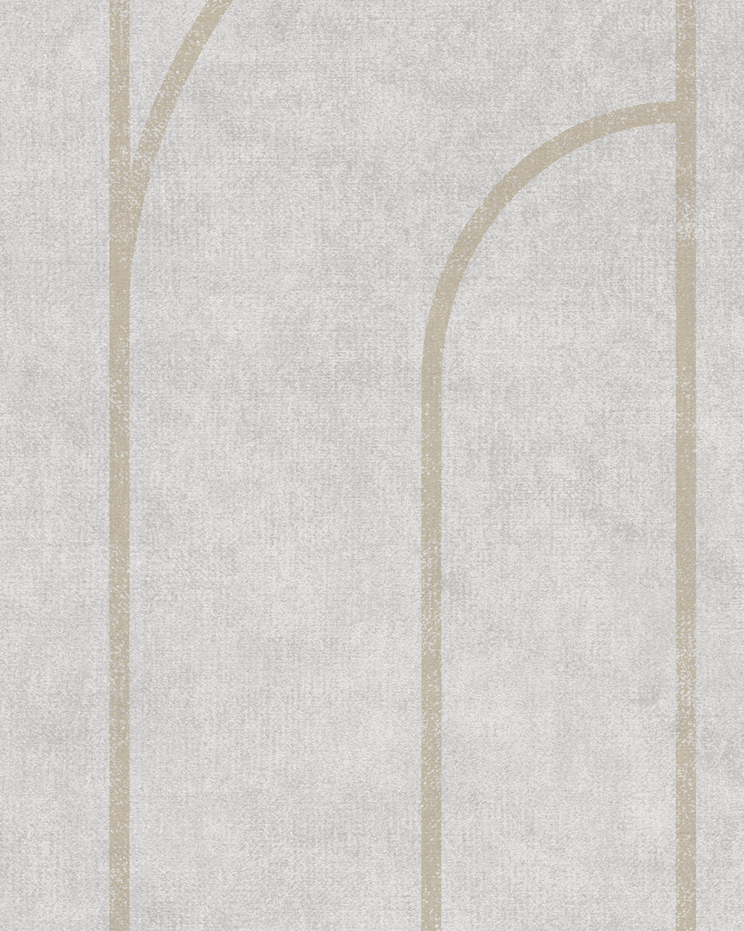 London Velvet Arches Grey Bend Wallcovering | Phillipe Romano