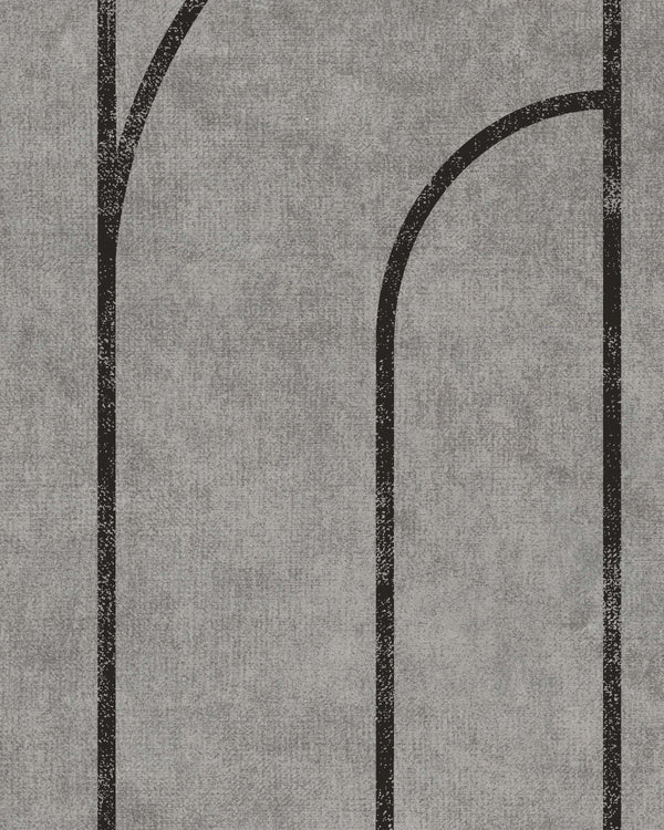 London Velvet Arches Black Pewter Wallcovering | Phillipe Romano