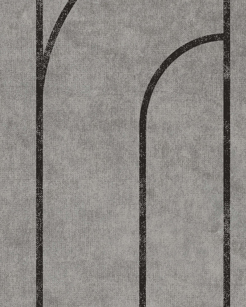 London Velvet Arches Black Pewter Wallcovering | Phillipe Romano
