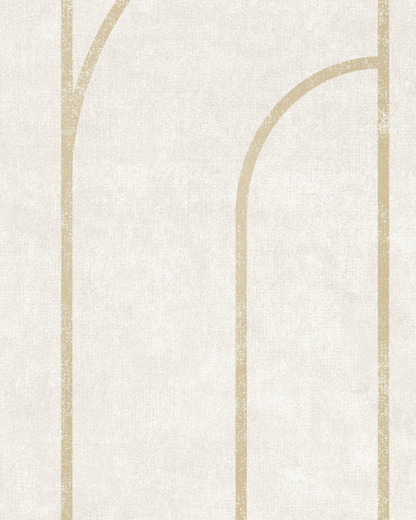 London Velvet Arches Golden White Wallcovering | Phillipe Romano